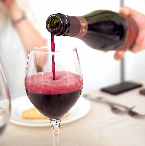A glass of Lambrusco from Italy