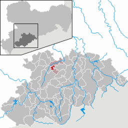 Läget för kommunen Gornsdorf i Erzgebirgskreis