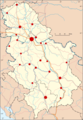 Geographic positions of Serbian cities