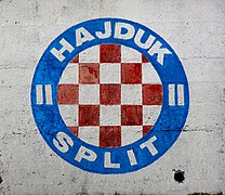 Hajduk logo on wall.JPG