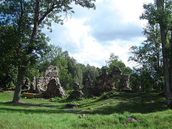 Ruins of Helme Order Castle, built in the 14th century