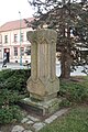 Čeština: Podpěrný sloup mashauzu na Karlově náměstí v Třebíči, okr. Třebíč. English: Help column at Karlovo náměstí in Třebíč, Třebíč District.