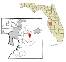 Hillsborough County Florida Eingemeindete und nicht eingetragene Gebiete Valrico Highlighted.svg