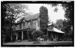 Historic American Buildings Survey, Archie A. Biggs, Fotograf 25. Juni 1937 ALLGEMEINE ANSICHT, DIE VORNE UND SEITE ZEIGT. - Walnussbrunnen, NC Route 268, Patterson, Caldwell County, NC HABS NC, 14-, 1-1.tif