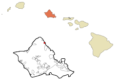 Honolulu County Hawaii Incorporated and Unincorporated areas Laie Highlighted.svg