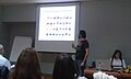 Presenting a school project that used Wikipedia at the conference (11/2015).