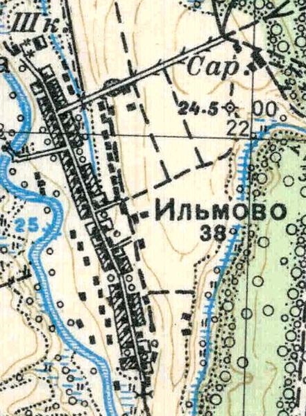 План деревни Ильмово. 1938 год