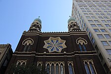 Facade in Venetian Gothic Revival and Moorish Revival styles. Immaculate Conception New Orleans - October 2019.jpg