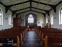 St Michael's Church nave interior Interior of Great Wolford church (geograph 6174934).jpg