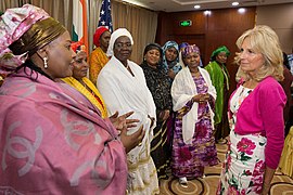 Jill Biden with women legislators in Niger