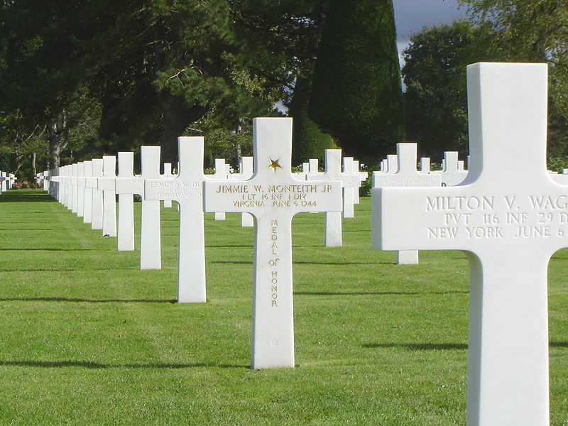 File:Jimmie W. Monteith Jr. Gravemarker Normandy.jpg