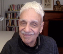 Photograph of Jonathan Ned Katz, born in 1938, an American man with white hair and a mustache.