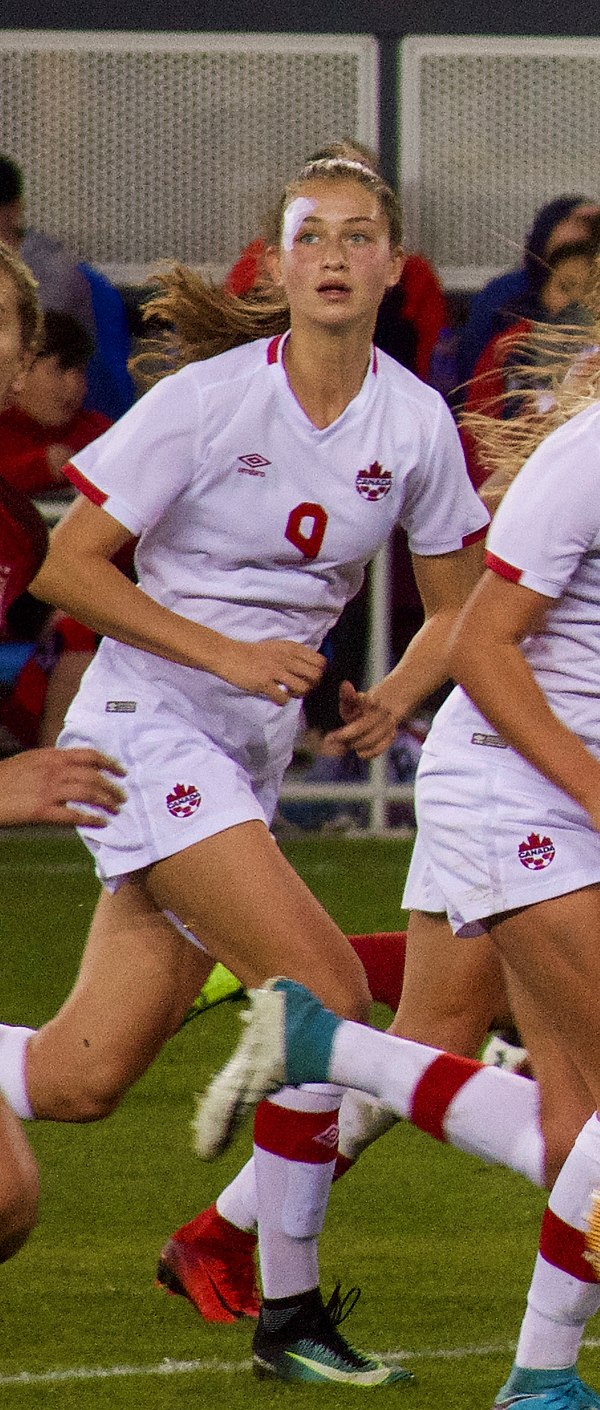 Huitema playing for Canada in 2017