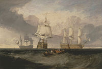 Joseph Mallord William Turner - Sejren vender tilbage fra Trafalgar, i tre positioner - Google Art Project.jpg