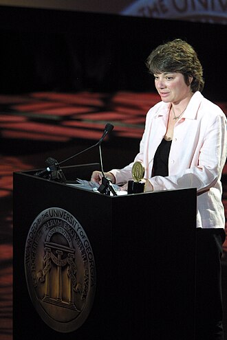 Karen Levine accepting the Peabody Award, May 2002 Karen Levine accepts the Peabody Award, May 2002 (2).jpg