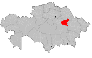 موقعیت شهرستان کارکارالی در نقشه