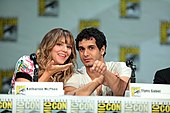 Katharine McPhee and Elyes Gabel speaking at the 2014 San Diego Comic Con International, for Scorpion.