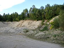 Construction aggregate (a gravel pit in Germany) Kiesabbau Forstenrieder Park.jpg