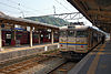 Trains at Kinosaki Onsen station in 2008