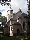 Village church and monument to the fallen