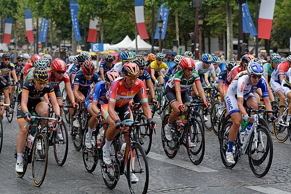 Riders on the Champs-Élysées during the 2015 edition of the race