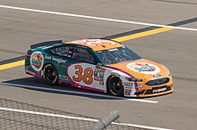 Landon Cassill at Daytona International Speedway in 2016 Landon Cassill 38 Front Row Motorsports Ford.jpg