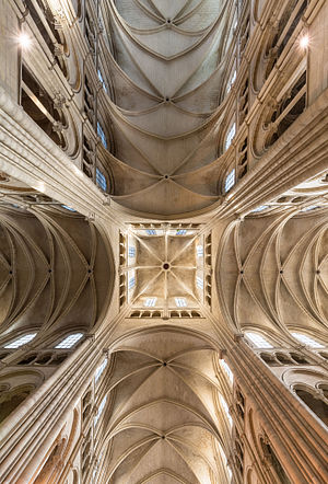 Vaults and roof lantern of Laon Cathedral Notre-Dame, Picardy, France