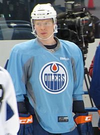 Lennart Petrell Edmonton Oilersin harjoitusleirillä vuonna 2013.