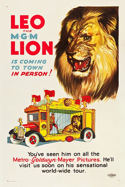 File:Leo the MGM Lion Is Coming to Town in Person! (1928 poster).jpg