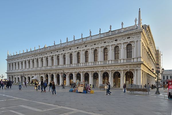 Main façade of the Biblioteca Marciana, facing the Doge's Palace