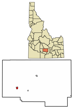 Lincoln County Idaho Incorporated and Unincorporated areas Shoshone Highlighted 1673900.svg