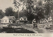 Photo depicting result of July 8th, 1935 flood at Lisle. Lisle flood.jpg