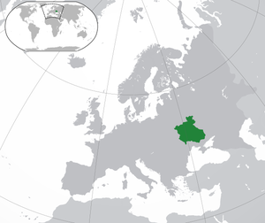 Украинаның географик картаһында Гетманщина 1649−1657 йылдарҙа (асыҡ йәшел төҫтә) Гетманщина 1649−1657 йылдарҙа (һары) 2013 йылғы сәйәси картала (аҡ төҫтә — 2013 йылда Украина территорияһы)