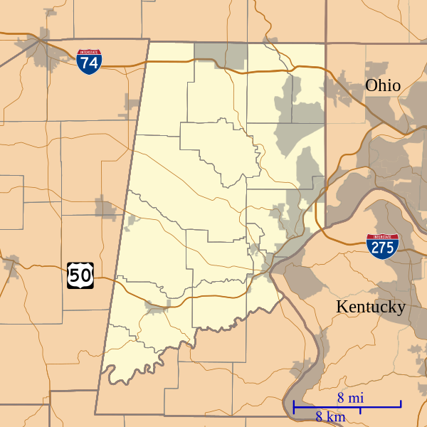 File:Location map of Dearborn County, Indiana.svg