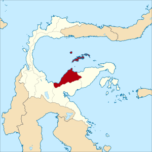 Peta Kabupatén Tojo Una-Una ring Sulawesi Tengah