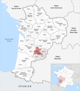 Lage in der Region Nouvelle-Aquitaine