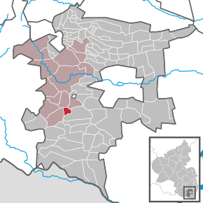 Poziția Münchweiler am Klingbach pe harta districtului Südliche Weinstraße