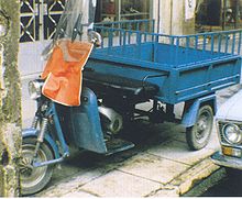 Half-scooter and half-truck: MEBEA flooded Greece with this light pick-up truck type in the 1960s and 1970s (also available with cab). Similar types were produced by other Greek companies. MEBEA pickup.jpg