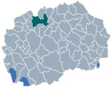 Carte de la Macédoine du Nord avec la Ville de Skopje mise en évidence