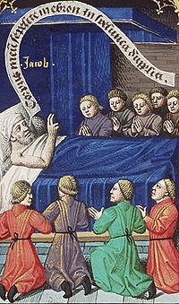 Jacob Blessing His Sons (miniature circa 1475-1480 by Francois Maitre from Augustine's La Cite de Dieu) Maitre Jacob Blessing his Sons.jpg