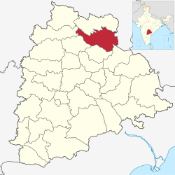 Location of Mancherial district in Telangana
