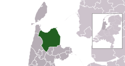 Highlighted position of Hollands Kroon in a municipal map of North Holland