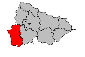 Kanton na mapě arrondissementu Lunéville