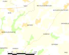 Mapa obce Antheny