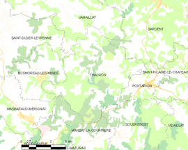 Mapa obce Thauron