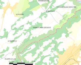 Mapa obce Grand'Combe-des-Bois