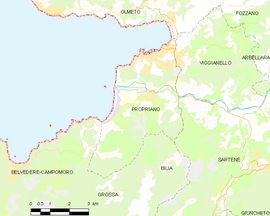 Mapa obce Propriano