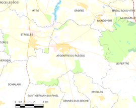 Mapa obce Argentré-du-Plessis