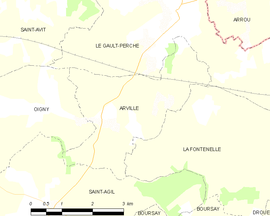 Mapa obce Arville