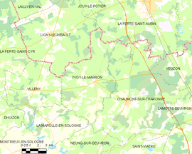 Mapa obce Yvoy-le-Marron